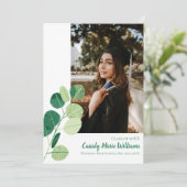 緑の植物の卒エレガント業発表 招待状 (スタンド正面)