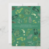 緑の植物の卒エレガント業発表 招待状 (裏面)