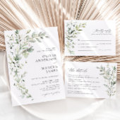 緑の植物の結婚詳細の囲いカード エンクロージャーカード