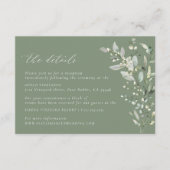 緑の植物の結婚詳細の囲いカード エンクロージャーカード (正面)