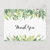 緑の植物の葉ありがとうはがき ポストカード (正面)