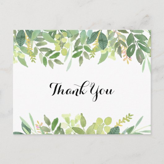 緑の植物の葉ありがとうはがき ポストカード (正面)