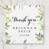 緑の植物の葉の書道結婚の フェイバータグ (正面)