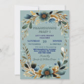 緑の植物の葉の秋の感謝祭 招待状 (正面)