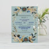 緑の植物の葉の秋の感謝祭 招待状 (スタンド正面)