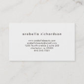 緑の植物の葉リースおよびモノグラム 名刺 (裏面)