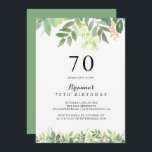 緑の植物の葉70th誕生日パーティー 招待状<br><div class="desc">この緑の植物の葉70歳の誕生日パーティーの招待は、の誕生日パーティシンプルーに最適である。この美しい水色のデザインは、植物性の緑の葉を特徴としている。</div>