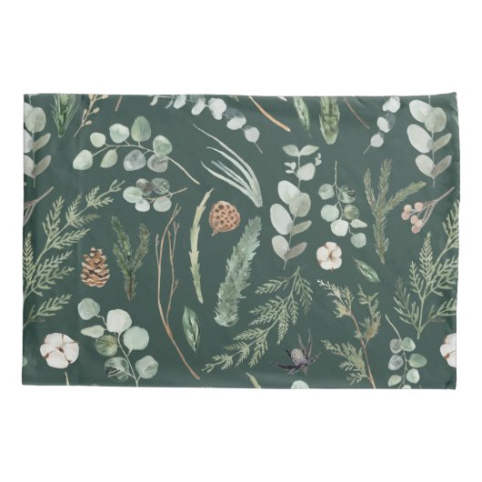 緑の植物エレガント科モダン素朴な装飾 枕カバー (裏面-左)