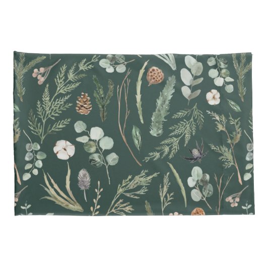 緑の植物エレガント科モダン素朴な装飾 枕カバー (裏面-右)