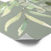 緑の植物セージ緑結婚の歓迎サイン ポスター