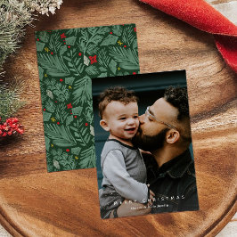緑の植物垂直フォトホリデーカード シーズンカード