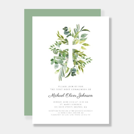 緑の植物学が宗教の最初の聖餐式を横断 招待状