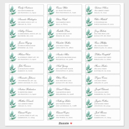 緑の植物学のゲストのアドレス。発送ラベル シール (シート)