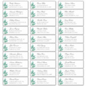 緑の植物学のゲストのアドレス。発送ラベル シール (正面)