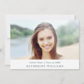 緑の植物学の手紙の卒業パーティーの写真  招待状 (裏面)