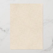 緑の植物学エレガントの男女兼用洗礼 箔招待状 (裏面)