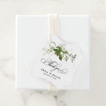 緑の植物学シックでエレガントなウェディングサンキュー