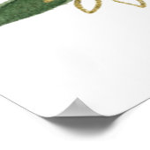 緑の植物学結婚の歓迎サイン ポスター (角)