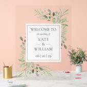 緑の植物学結婚の歓迎 アクリルサイン (ウェディング)