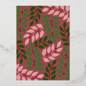 緑の植物学 – 写真モダンアーチ 箔シーズンカード (裏面)