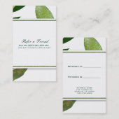 緑の植物性ガラスの植物離れの友人を参照 紹介カード (正面/裏面)