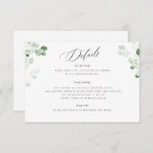 緑の植物性フローラ結婚の詳細カード 招待状 (正面/裏面)
