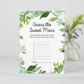 緑の植物性ベビーシャワーゲーム5x7インチサイズ 招待状 (スタンド正面)