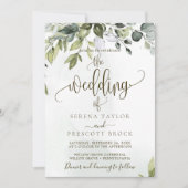 緑の植物書結婚道 招待状 (正面)