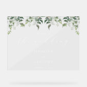 緑の植物水の色結婚の歓迎 アクリルサイン (正面)