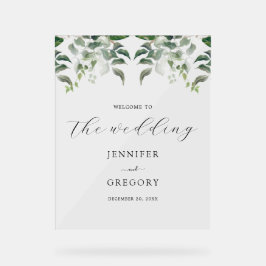 緑の植物水の色結婚の歓迎 アクリルサイン