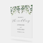 緑の植物水の色結婚の歓迎 アクリルサイン (傾斜)