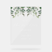 緑の植物水の色結婚の歓迎 アクリルサイン (正面)
