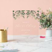 緑の植物水の色結婚の歓迎 アクリルサイン (ウェディング)