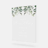 緑の植物水の色結婚の歓迎 アクリルサイン (傾斜)