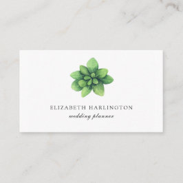 緑の植物用カード。緑のミニマル主義者シンプル 名刺