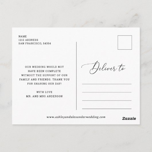 緑の植物画結婚本の写感謝してい真の君 ポストカード (裏面)