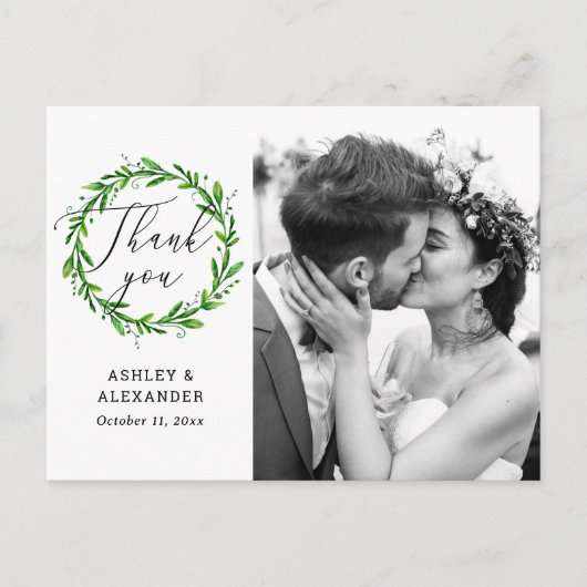 緑の植物画結婚本の写感謝してい真の君 ポストカード (正面)