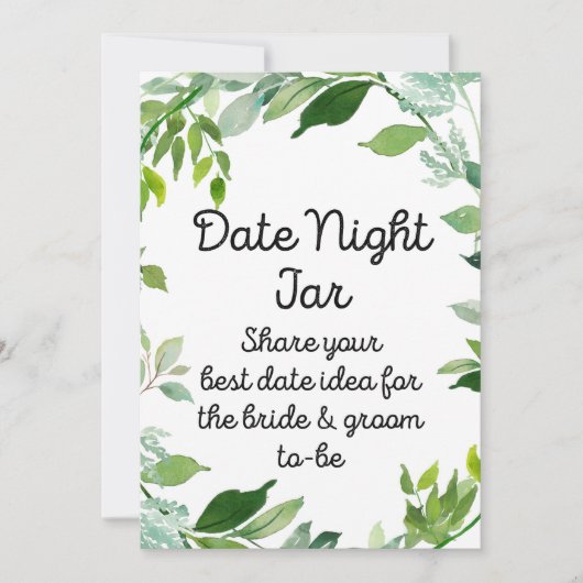 緑の植物看板5x7インチサイズ 招待状 (正面)