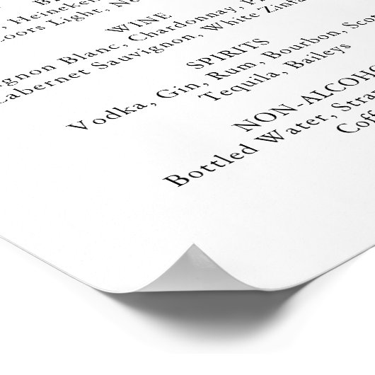 緑の植物結婚の飲み物のメニューサイン ポスター (角)