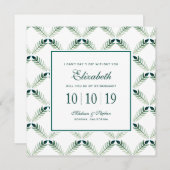 緑の植物色のパターン – 花嫁メイド 招待状 (正面/裏面)