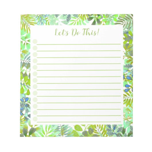 緑の植物色の葉色のリスト ノートパッド (正面)