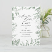 緑の植物葉の 招待状 (スタンド正面)