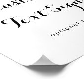 緑の植物葉カスタム文字標識 ポスター (角)