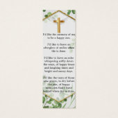 緑の植物記念葬式ブックマーク (裏面)