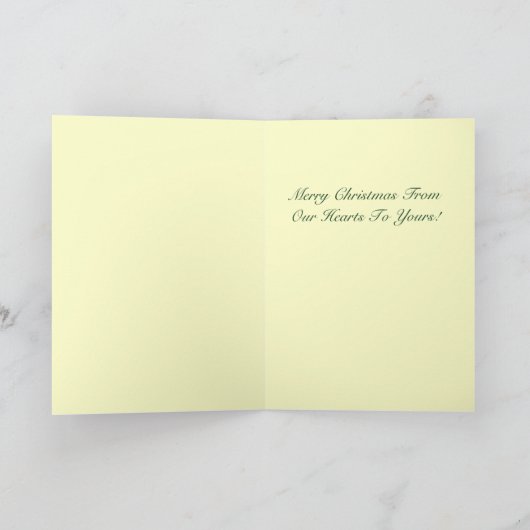 緑の楕円形の写真のクリスマスカード シーズンカード (内部)