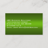緑の標準ビジネスモダンカードの色合い 名刺 (裏面)