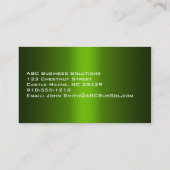 緑の標準名刺の濃淡 名刺 (裏面)