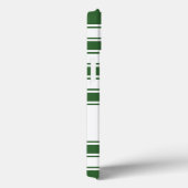 緑の横ストライプ線モノグラム Case-Mate iPhoneケース (裏面 / 右)