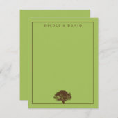 緑の樺の木のカスタマイズ可能なカップル感謝のメモ 招待状 (正面/裏面)