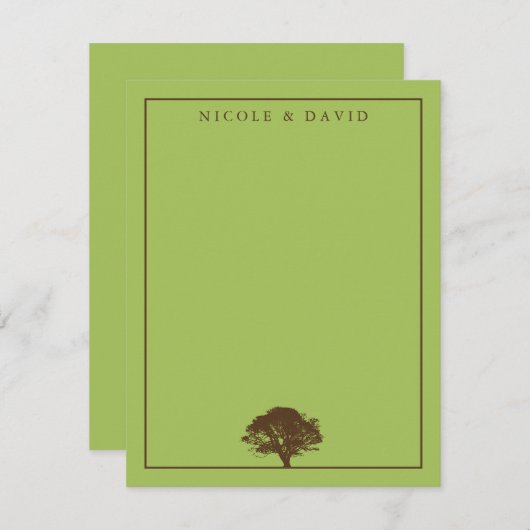 緑の樺の木のカスタマイズ可能なカップル感謝のメモ 招待状 (正面/裏面)